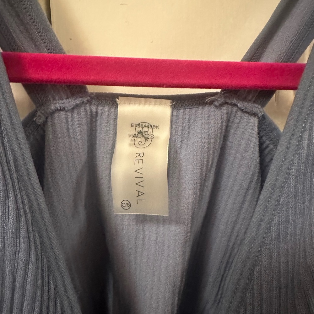 Altar'd State Blue Ribbed Tank Top - Picture 2 of 3